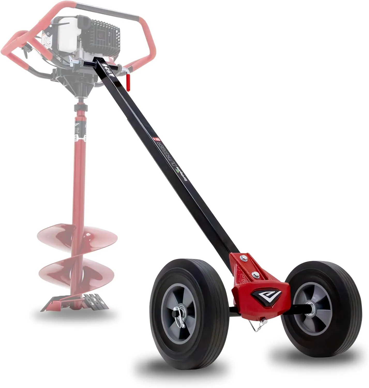 EARTHQUAKE 43099 Outrigger™ Auger Torque Reducer, Tool-Less Connection to Compatible Dually Powerhead Model 43101, Cast Iron Axle Joint, Airless Wheels
