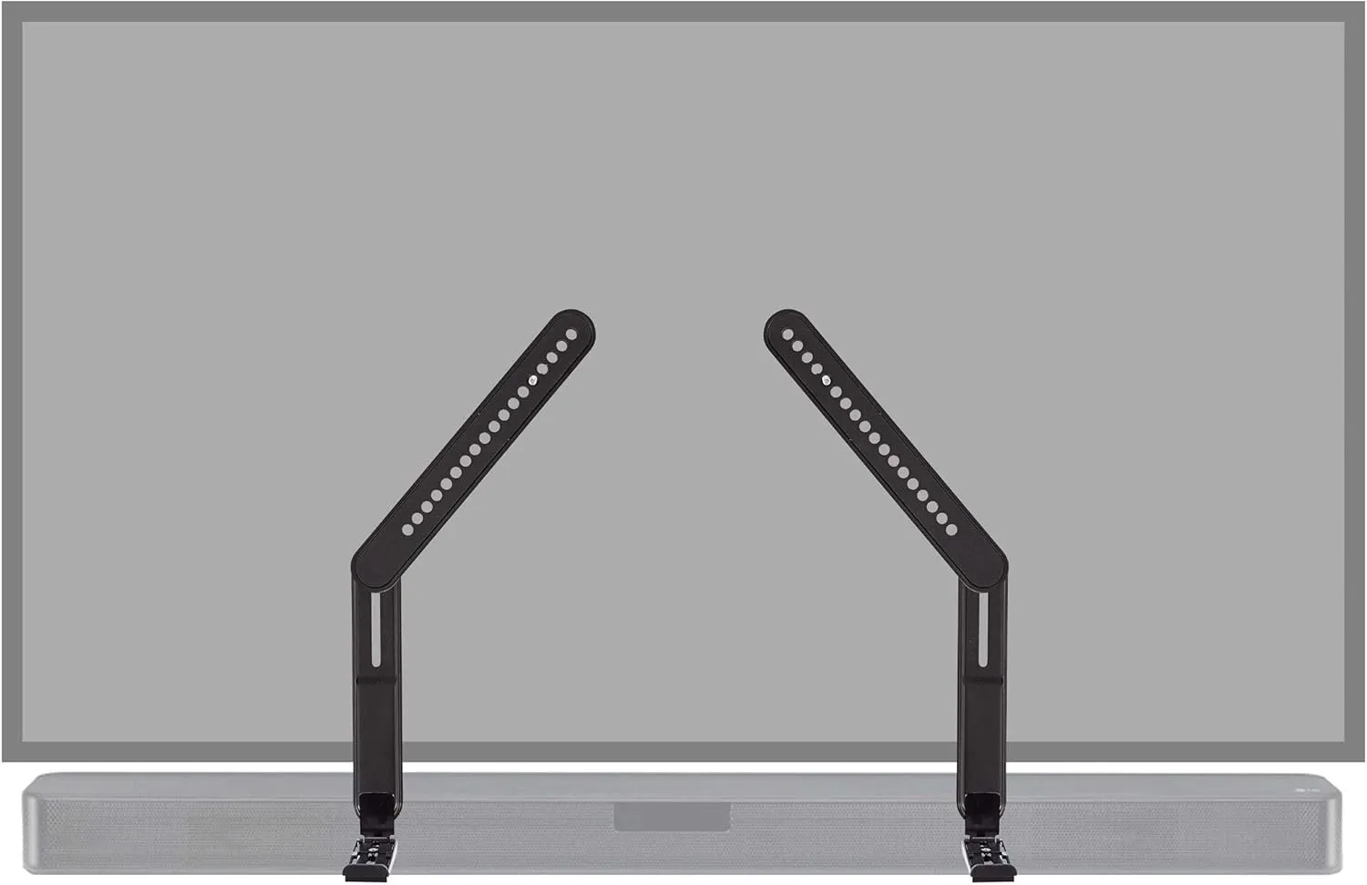ECHOGEAR Sound Bar Mounting Bracket for Under TV - Adjustable Height & Depth for Max Compatibility Between TV & Soundbar - Dolby Atmos Compatible & Works with LG, Vizio, Bose & More
