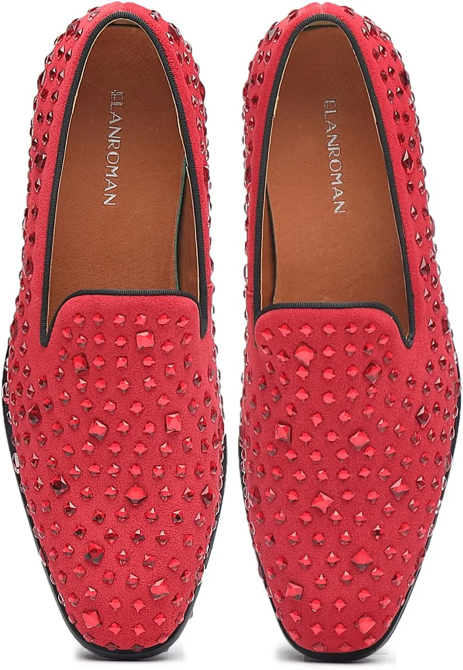 ELANROMAN Men's Loafers Leather Wedding Party Dress Shoes