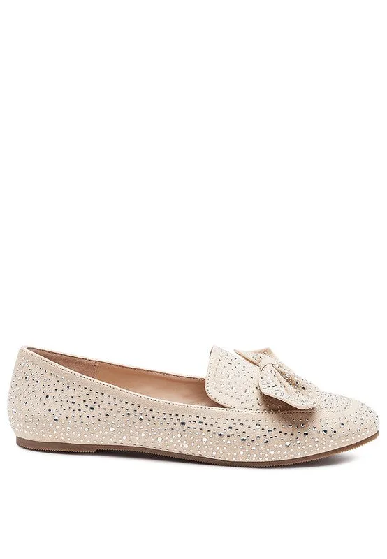 Embellished Casual Bow Loafers