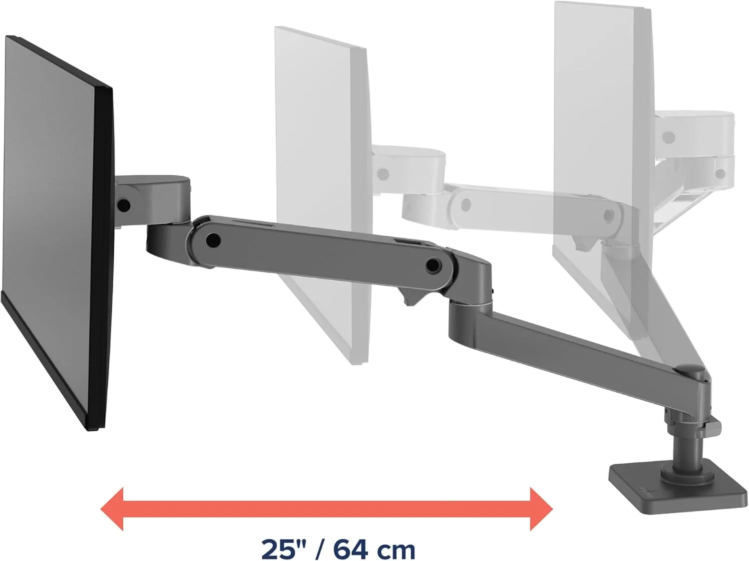 Ergotron – Upgraded LX Pro Premium Monitor Arm, Single Monitor Desk Mount – fits Flat Curved Ultrawide Computer Monitors up to 34 Inches, 4 to 22 lbs, VESA 75x75mm or 100x100mm – Dark Grey