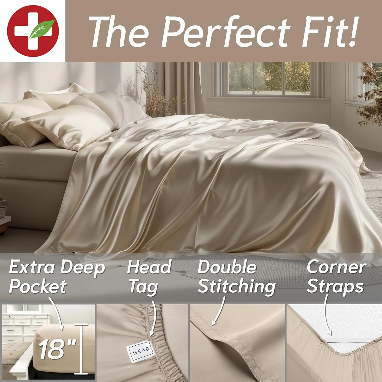 Eucalyptus Collection King Size Sheet w/Silver Ions | 100% Tencel | Ultra Soft | Cooling for Hot Sleepers | 18" Deep Pocket [Grey]