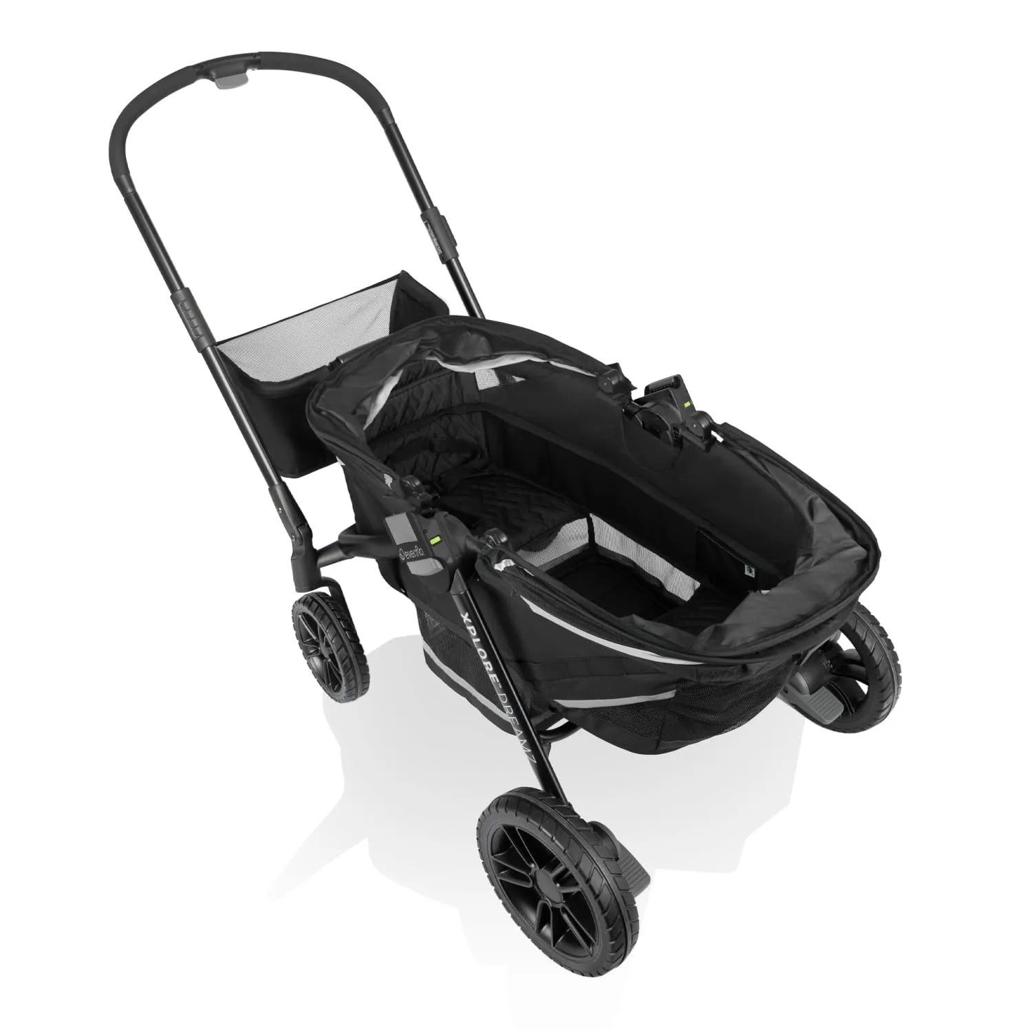 Evenflo Pivot Xplore Dreamz All-Terrain Stroller Wagon with Bassinet Insert (Jetsetter Black)