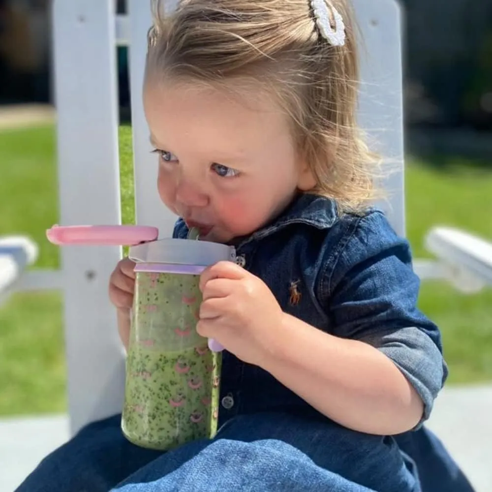 Evorie Tritan Spill Proof Toddler Straw Sippy Cup, 10 oz for Baby and Toddlers 1-3 Years Old, No Spill Straw Water Bottle with Removable Handles, Ideal for School, BPA-Free, Evorie Smiles