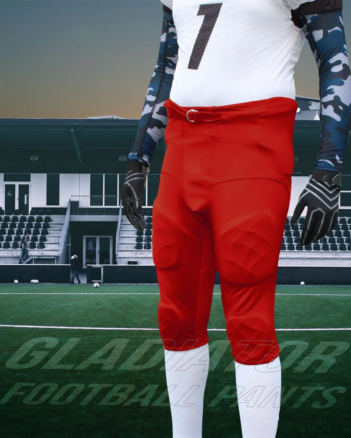 Exxact Sports Gladiator Mens Integrated Football Pants with Built-in Pads, Lightweight Ultra Flex Football Practice Pants