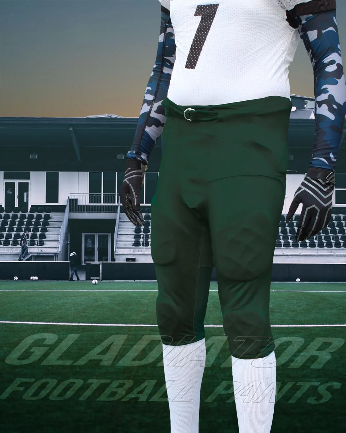Exxact Sports Gladiator Mens Integrated Football Pants with Built-in Pads, Lightweight Ultra Flex Football Practice Pants