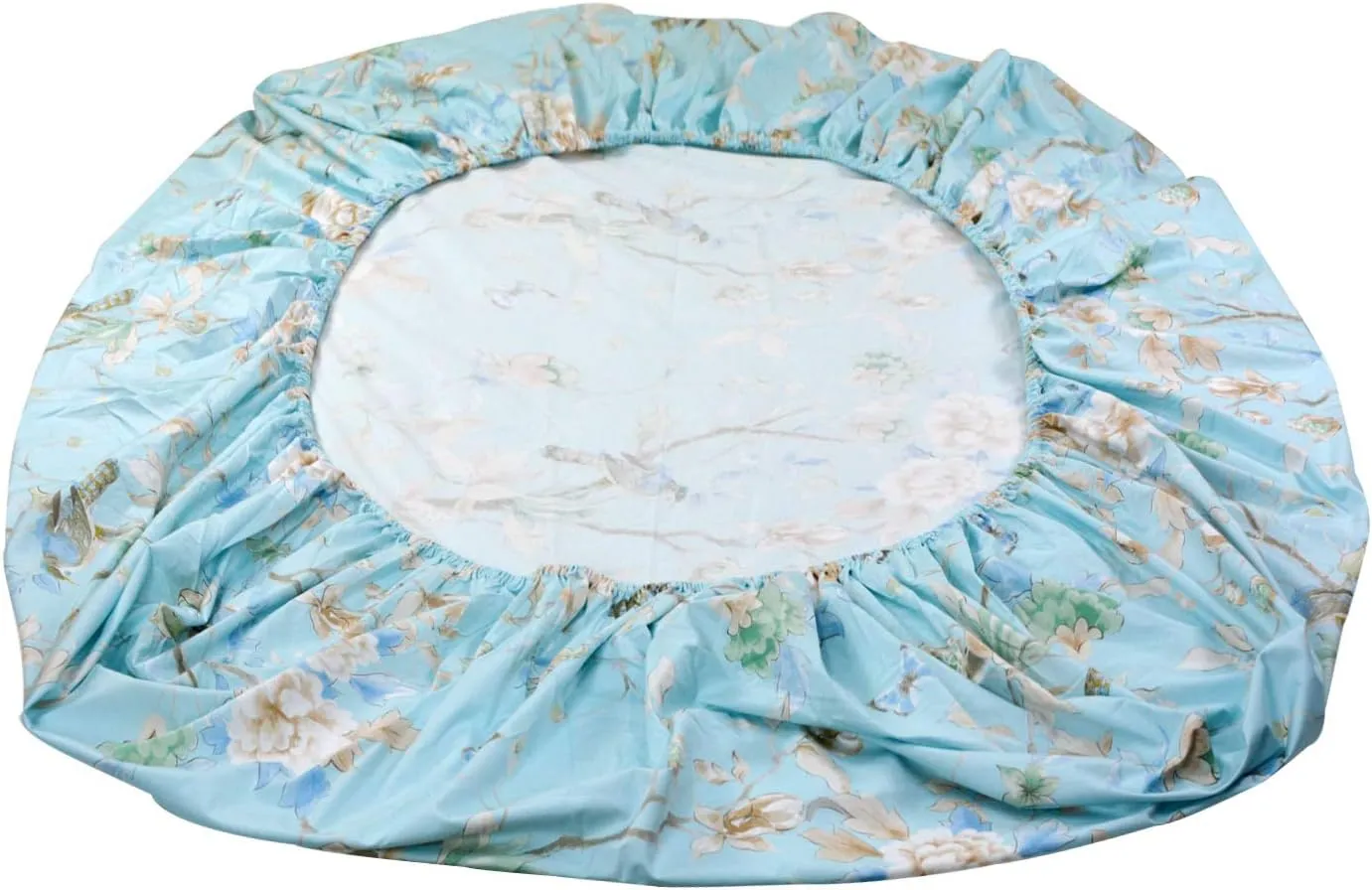 FADFAY Floral Bedding Shabby Blue Bird Print Bed Sheet Set Luxury Bedding Collections 800 Thread Count 100% Egyptian Cotton Deep Pocket, 4 Piece-Queen Size