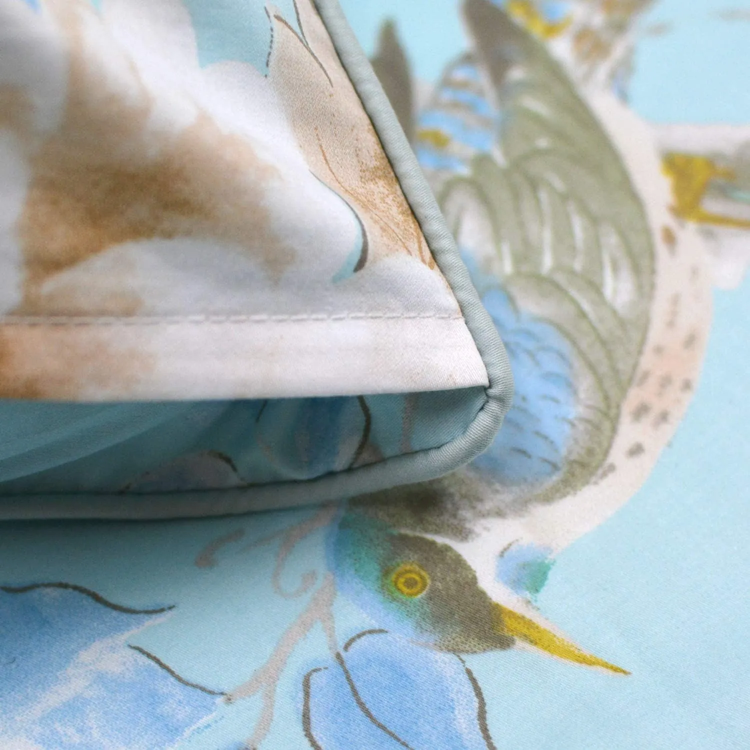 FADFAY Floral Bedding Shabby Blue Bird Print Bed Sheet Set Luxury Bedding Collections 800 Thread Count 100% Egyptian Cotton Deep Pocket, 4 Piece-Queen Size