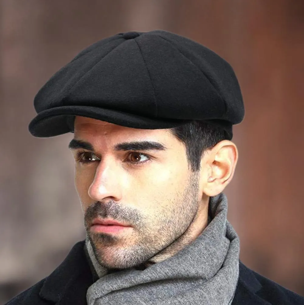 Fashion Men’s Classic Newsboy Gatsby Hat Blend Wool Vintage Flat Ivy Cabbie Cap Boyfriend Gifts(Medium/Large/X-Large)