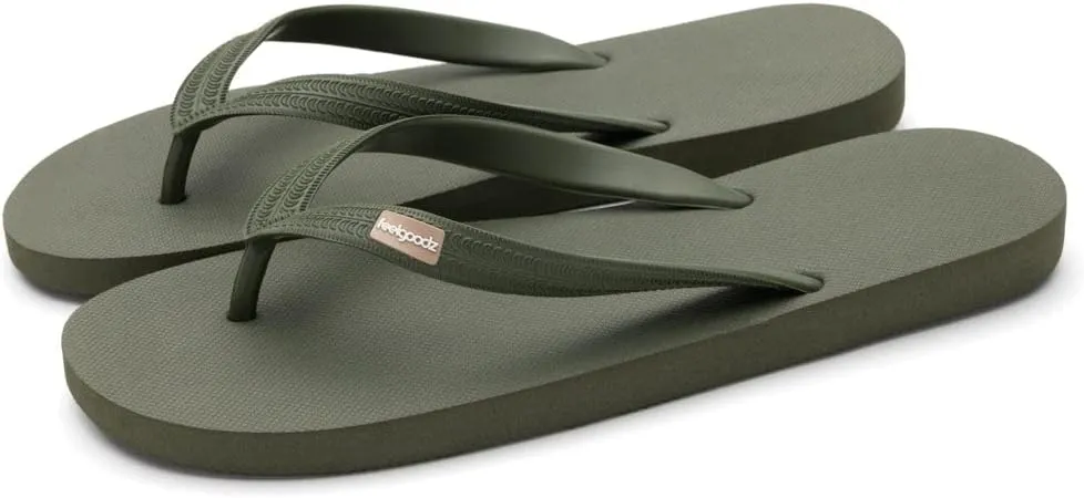 Feelgoodz Mens Classicz Rubber Flip-Flops - Waterprooof, 100% Natural Rubber & All-Vegan Sandals, Fair Trade Certified Slippers, Consciously Sourced & Artisan-Crafted