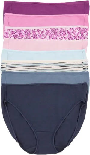 Felina Womens 8 Pack Cotton Modal Stretch Hi-Cut Brief