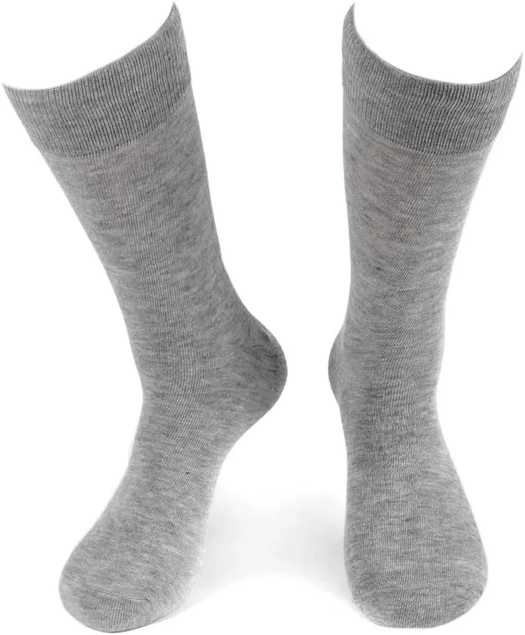 Feraricci 6 Pack Solid Color Casual Dress Socks for Men - Colorful & Comfortable Crew Socks