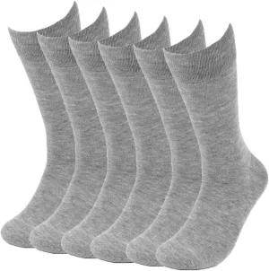 Feraricci 6 Pack Solid Color Casual Dress Socks for Men - Colorful & Comfortable Crew Socks