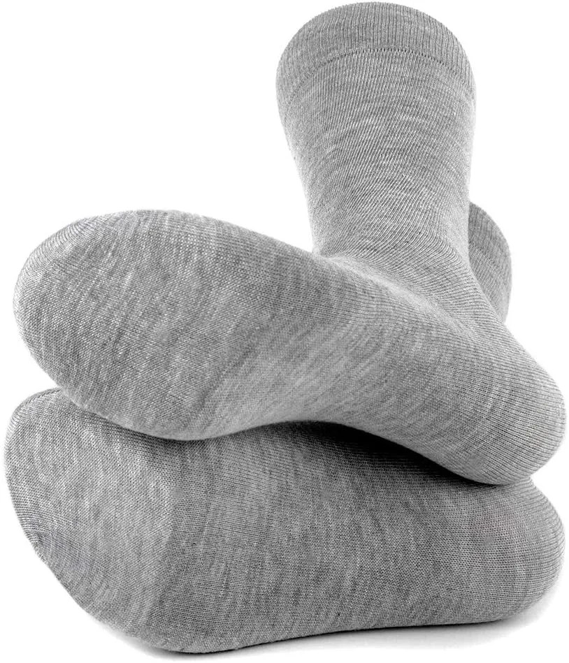 Feraricci 6 Pack Solid Color Casual Dress Socks for Men - Colorful & Comfortable Crew Socks