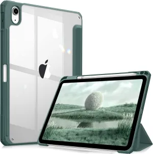 Fintie Hybrid Slim Case for iPad (A16) 11th Generation 11 Inch (2025), iPad 10th Generation 10.9 Inch (2022) - Shockproof Cover with Clear Transparent Back Shell & Pencil Holder, Midnight Green
