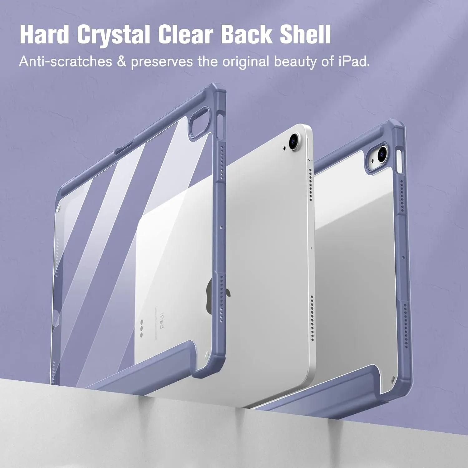 Fintie Hybrid Slim Case for iPad Air 11-inch M3 (2025) / M2 (2024), iPad Air 5th (2022) / 4th Generation (2020) 10.9 Inch - Shockproof Cover with Clear Back Shell & Pencil Holder, Cloudy Blue