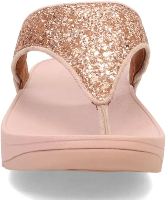 FitFlop Lulu Metallic Deep Teal Glitterball Toe-Post Sandals