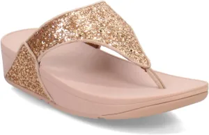 FitFlop Lulu Metallic Deep Teal Glitterball Toe-Post Sandals