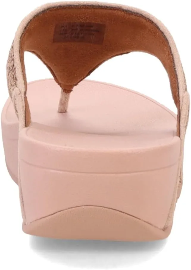 FitFlop Lulu Metallic Deep Teal Glitterball Toe-Post Sandals