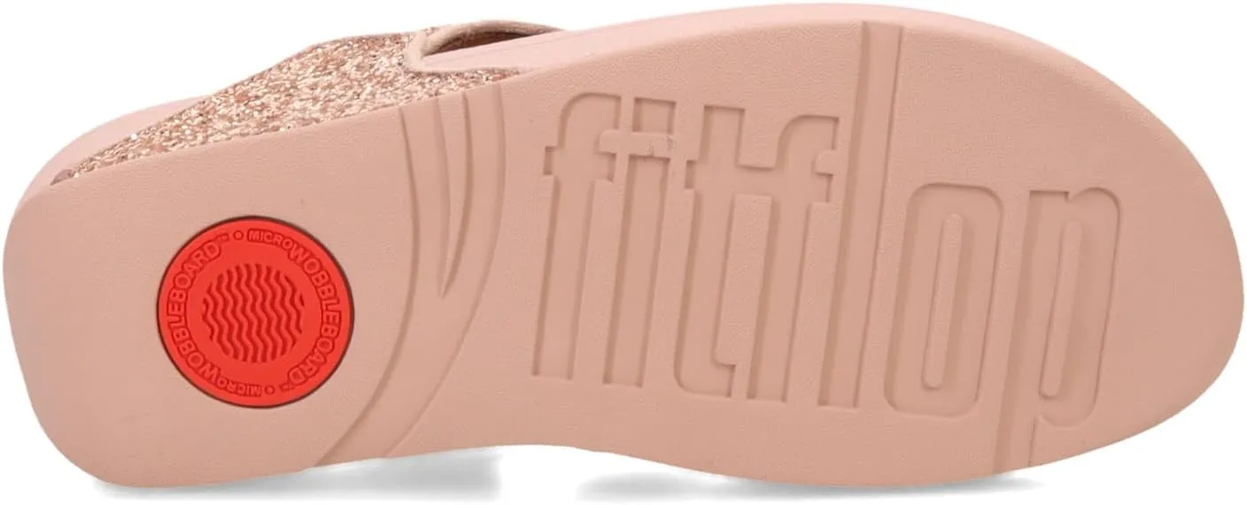 FitFlop Lulu Metallic Deep Teal Glitterball Toe-Post Sandals
