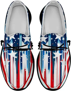 Flag Shoes for Women Men Patriotic Loafers Slip-on Shoes Gifts for Men Women