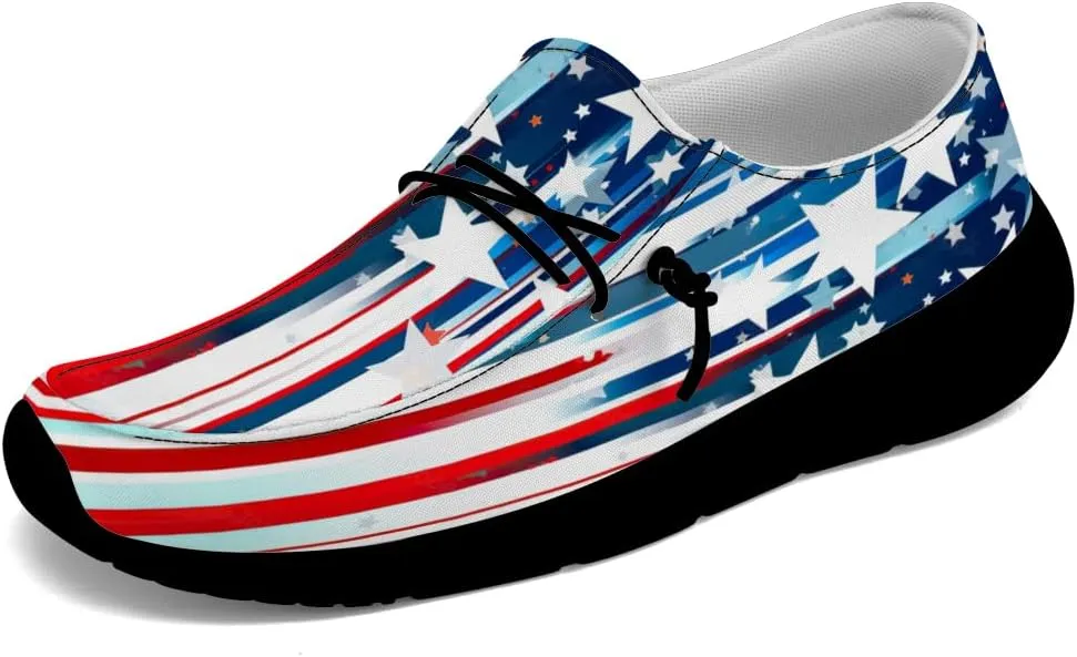Flag Shoes for Women Men Patriotic Loafers Slip-on Shoes Gifts for Men Women