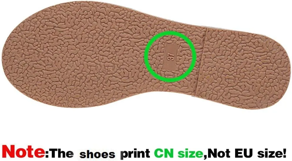 Flat Sandals for Women Dressy Summer Beaded Flip-Flop Bohemia Bling Rhinestone Thong Sandals Roman Shoes with Ankle Strap