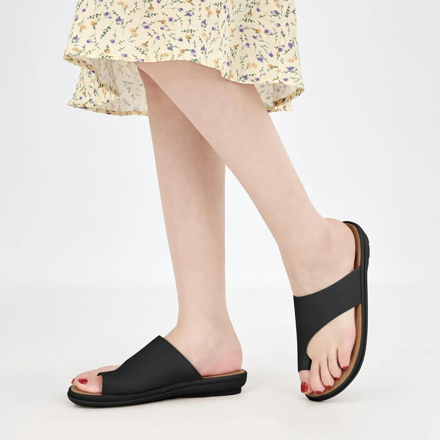 Flat Sandals for Women: Summer Beach Suitable for Women Comfortable Sandals Orthopedic Support Flats