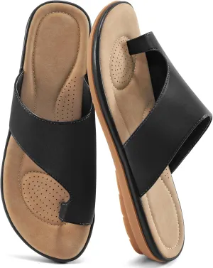 Flat Sandals for Women: Summer Beach Suitable for Women Comfortable Sandals Orthopedic Support Flats