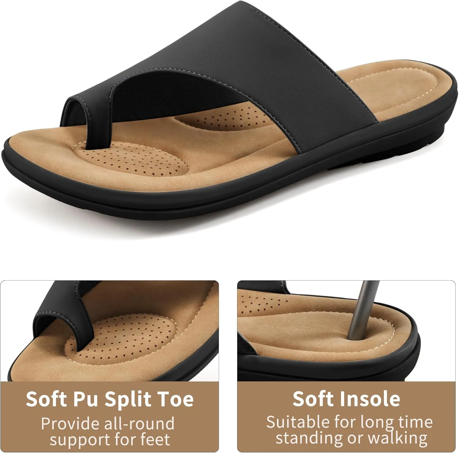 Flat Sandals for Women: Summer Beach Suitable for Women Comfortable Sandals Orthopedic Support Flats