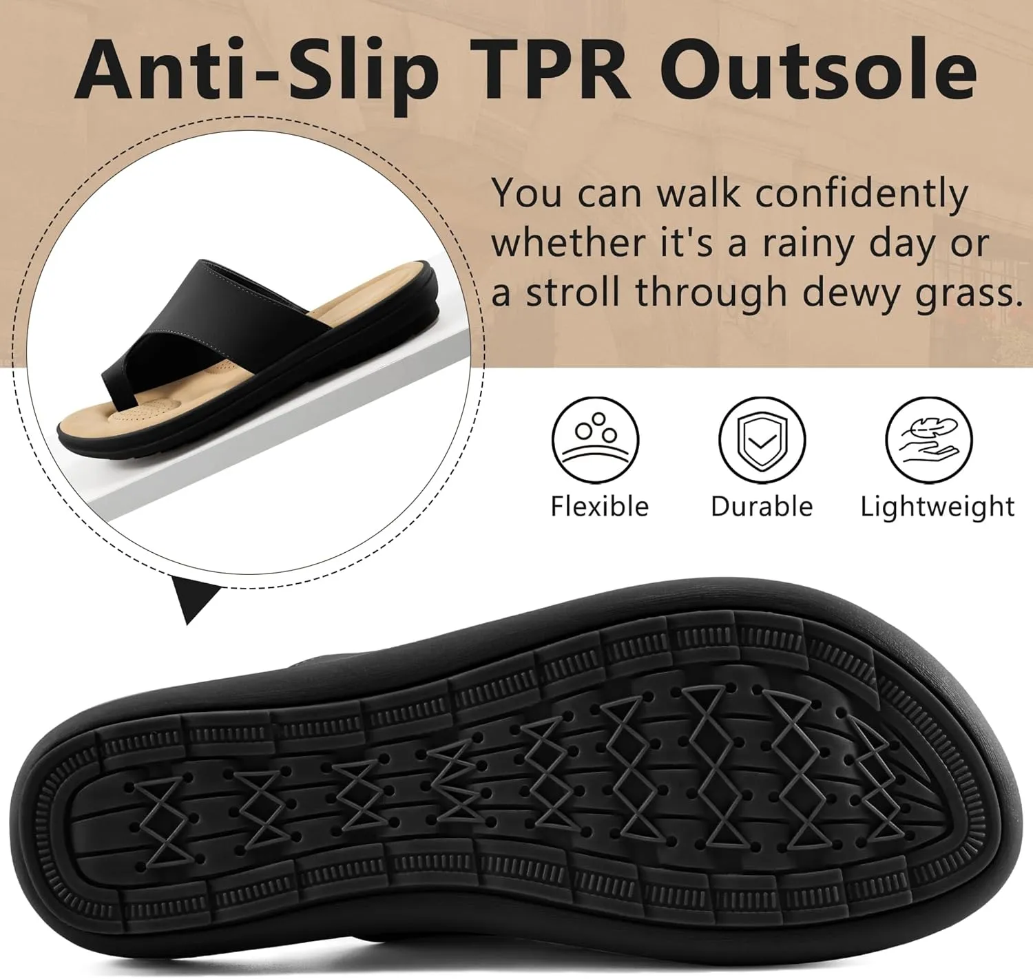 Flat Sandals for Women: Summer Beach Suitable for Women Comfortable Sandals Orthopedic Support Flats