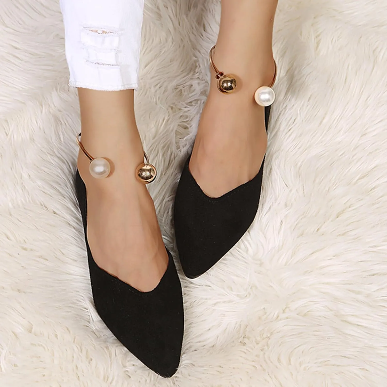 Flats for Women Pointed Toe Slip On Shoes Comfortable Flat Shoes Suede Ballet Flats Dress Shoe