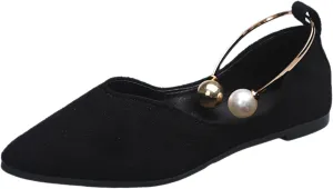 Flats for Women Pointed Toe Slip On Shoes Comfortable Flat Shoes Suede Ballet Flats Dress Shoe