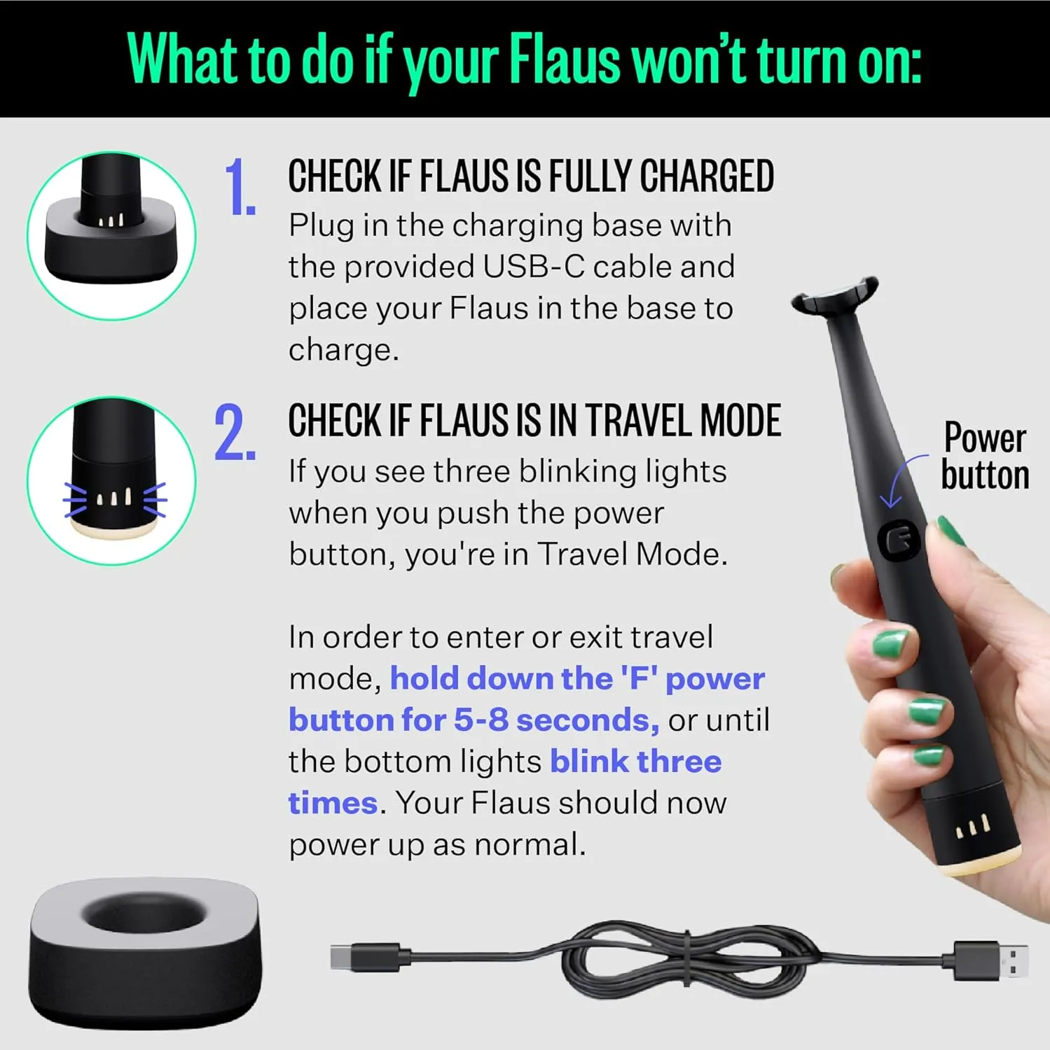 FLAUS Electric Flosser (Shark Tank) 3 Speeds   45 Refill Heads w/Gentle Gliding Floss for Sensitive Gum Care - Water Flosser Alternative, Dentist Recommended Tooth Flossers, Eco Dental Floss Picks