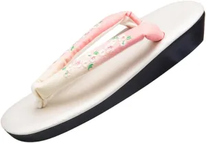 Flip-flop Japanese clogs Slippers,Woman’s Japanese Traditional Clogs Geta Sandals,Kimono Soft Soled Grass Clogs,Printed Women's Slippers