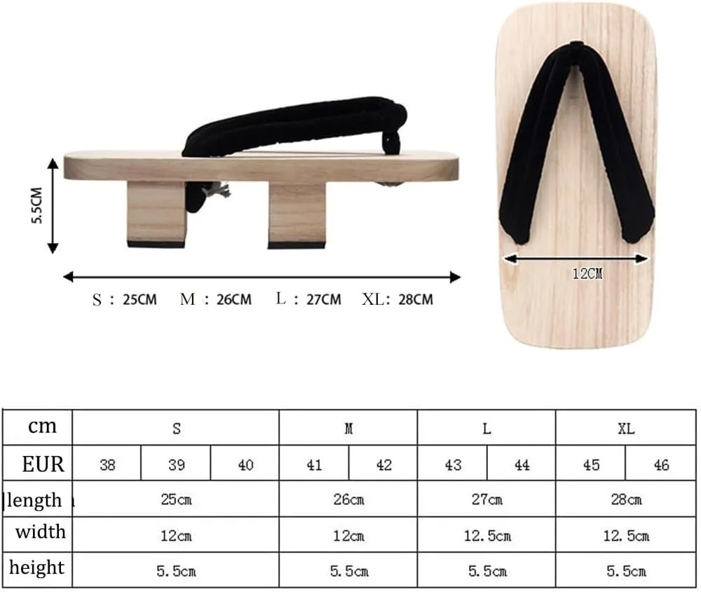 Flip Flops Two Toothed Clogs Slippers,Men's Women's Japanese Traditional Clogs Geta Sandals,White Wooden Style Japanese Slippers Summer Shoes(Size:25 cm,Color:White)