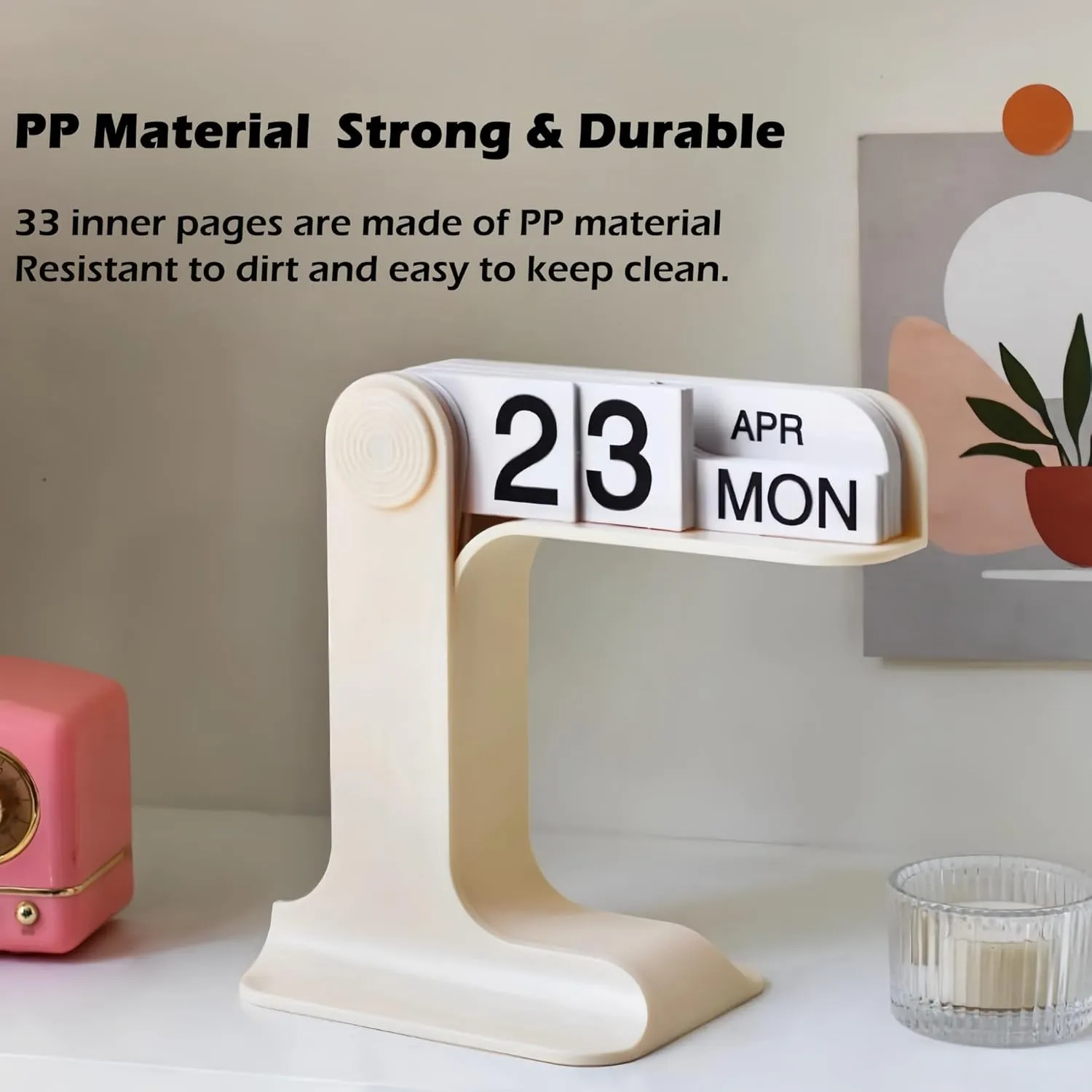 Flip Perpetual Calendar, Desk Calendar 2025-2026 for Daily Office Home Decor Desktop Ornament Desk Accessories Home Office Decor Monthly Weekly Daily Desktop Perpetual Calendar (Green)