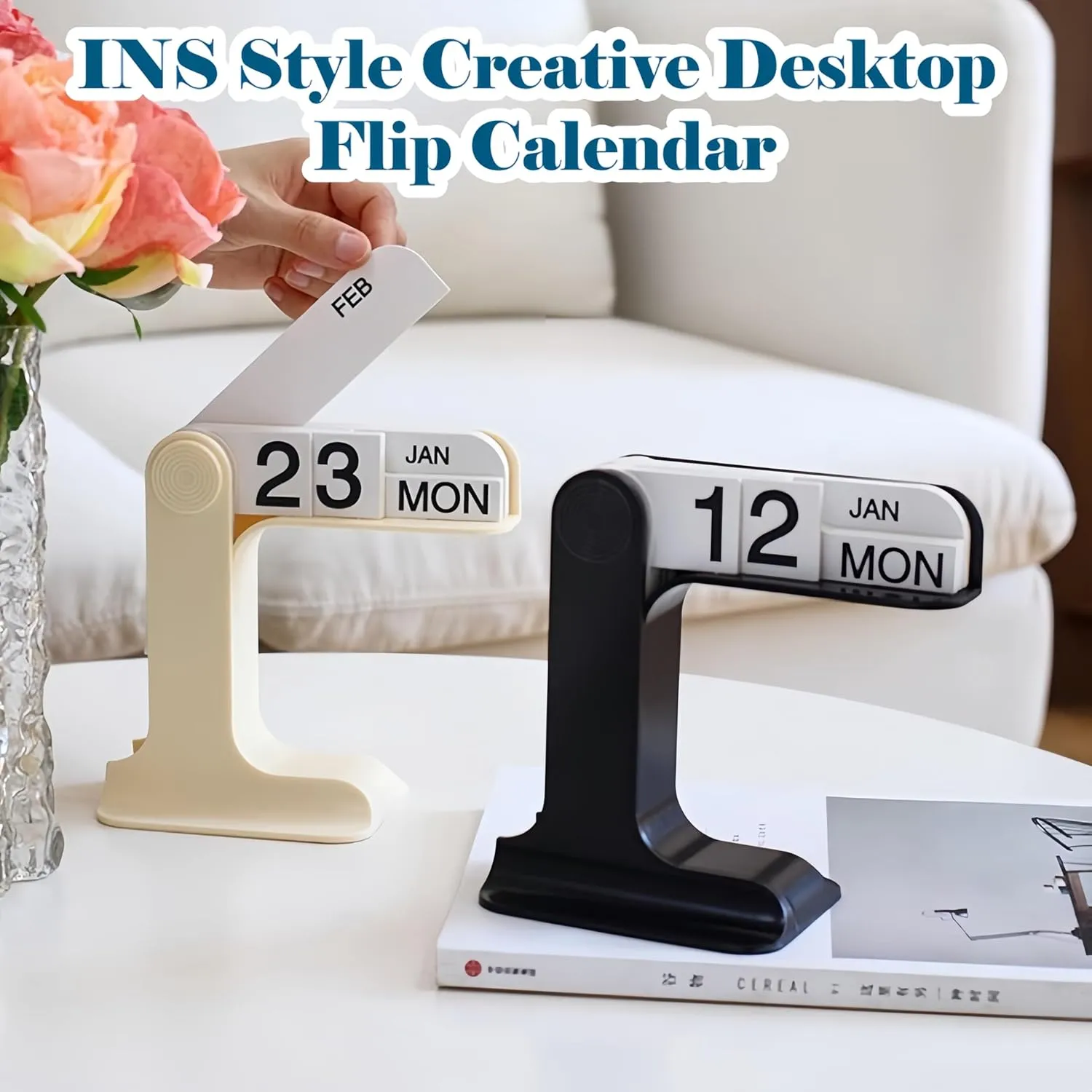 Flip Perpetual Calendar, Desk Calendar 2025-2026 for Daily Office Home Decor Desktop Ornament Desk Accessories Home Office Decor Monthly Weekly Daily Desktop Perpetual Calendar (Green)