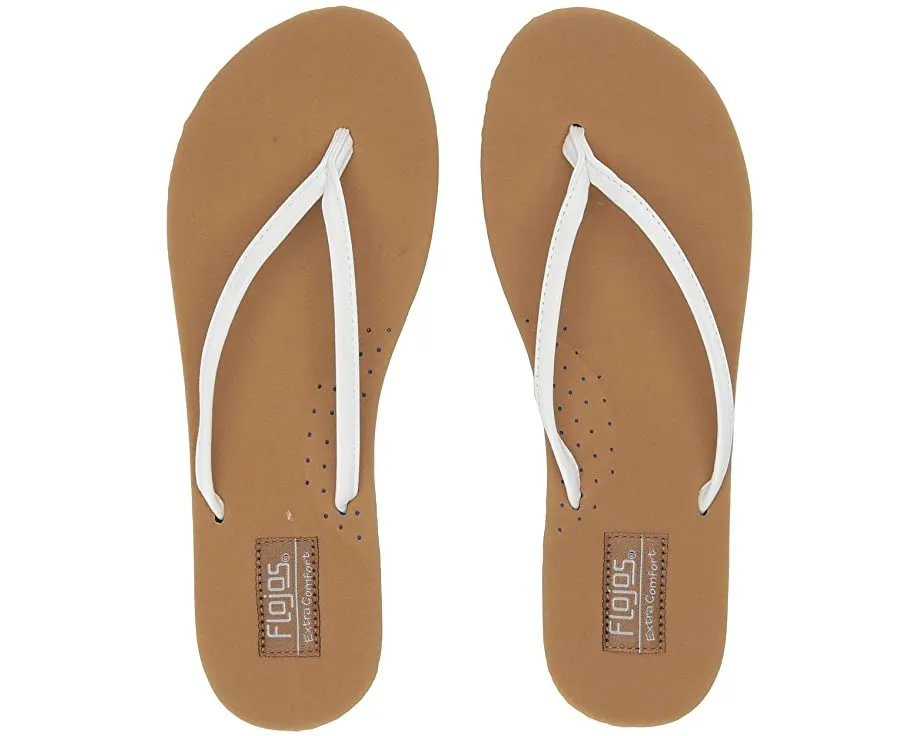 Flojos Vintage On Thong Slip Flat Slide Sandals Heavy reduction Flops Artificial Intelligence (AI) 2.0 Fiesta White/Tan Flip