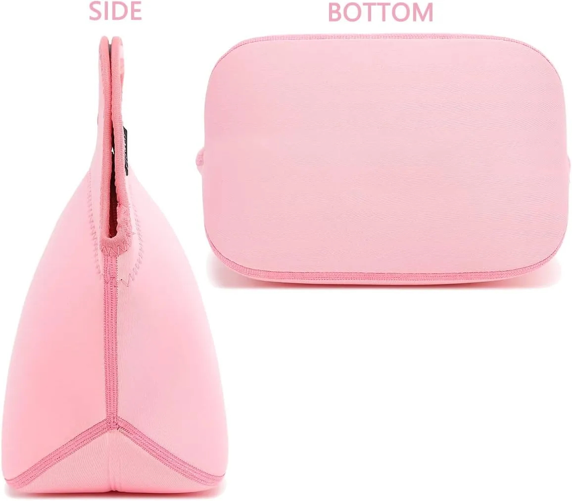 FlowFly Neoprene Kids Lunch box Insulated Soft Bag Mini Cooler Thermal Meal Tote Kit for Boys, Girls,Men,Women,School,Work, Office, Pink