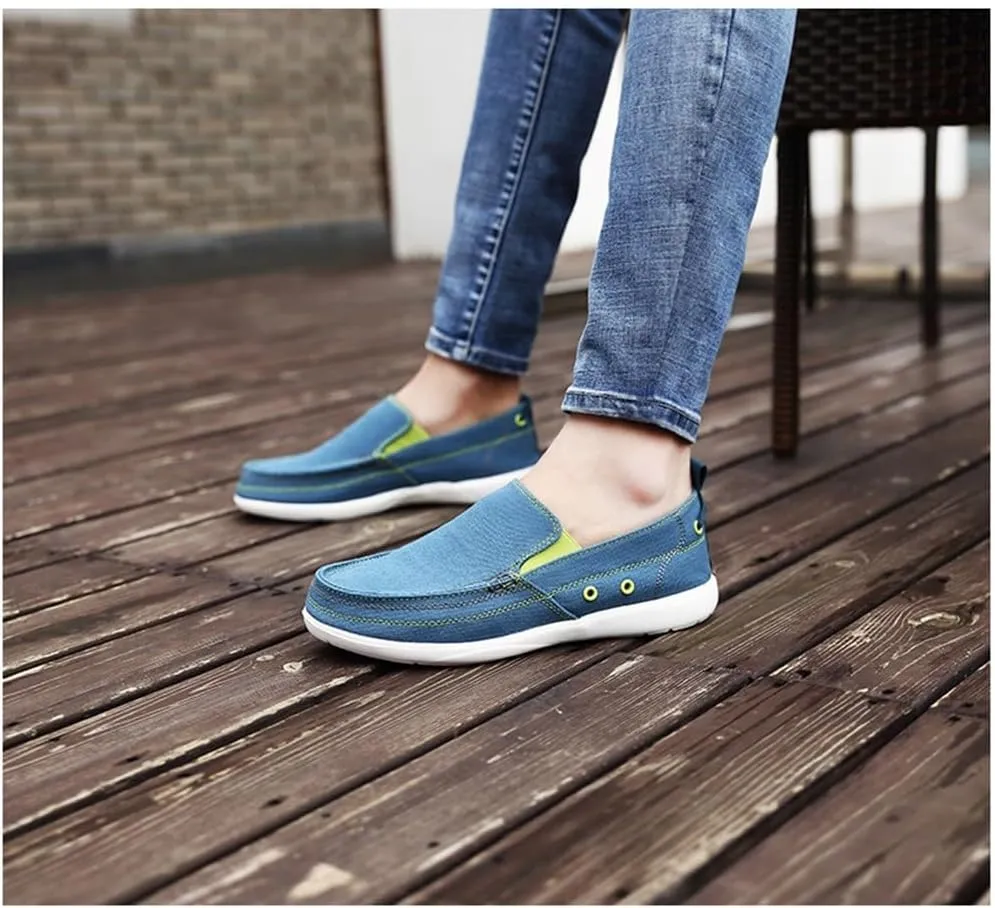 FMURY Canvas Shoes Men Ultralight Breathable Casual Men Shoes Spring Comfortable Loafers Lazy Driving Flats