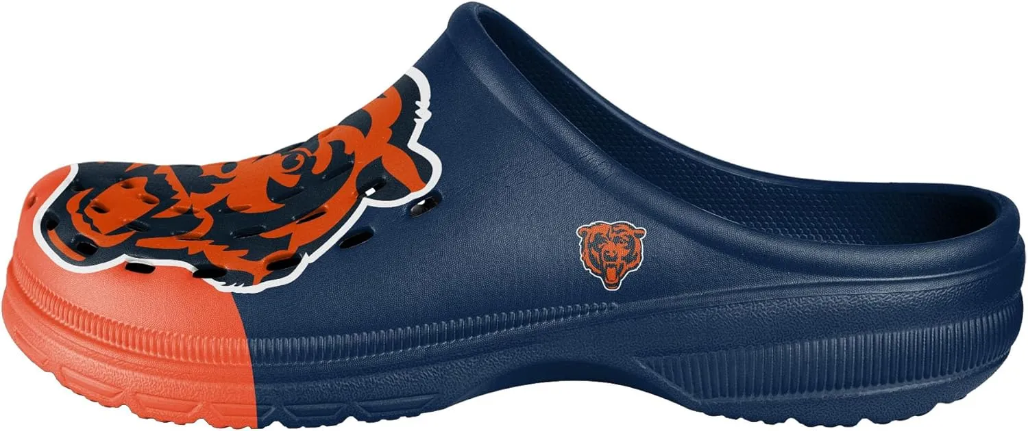 FOCO NFL Mens Big Splash Team Logo Solid Clogs Comfortable Water Slip on Shoes