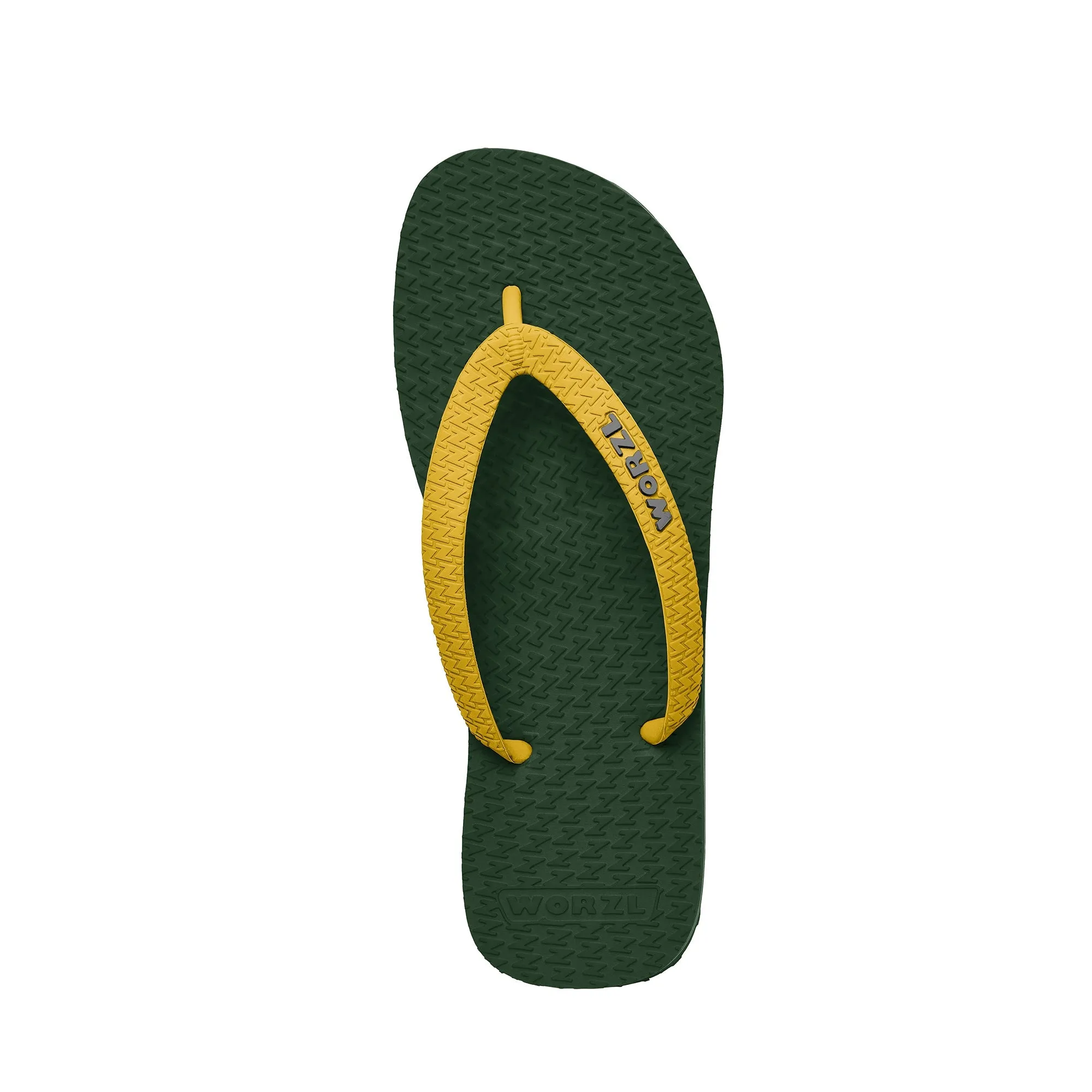 FOREST GREEN - Men's non plastic, biodegradable, rubber flip flops made in the UK.