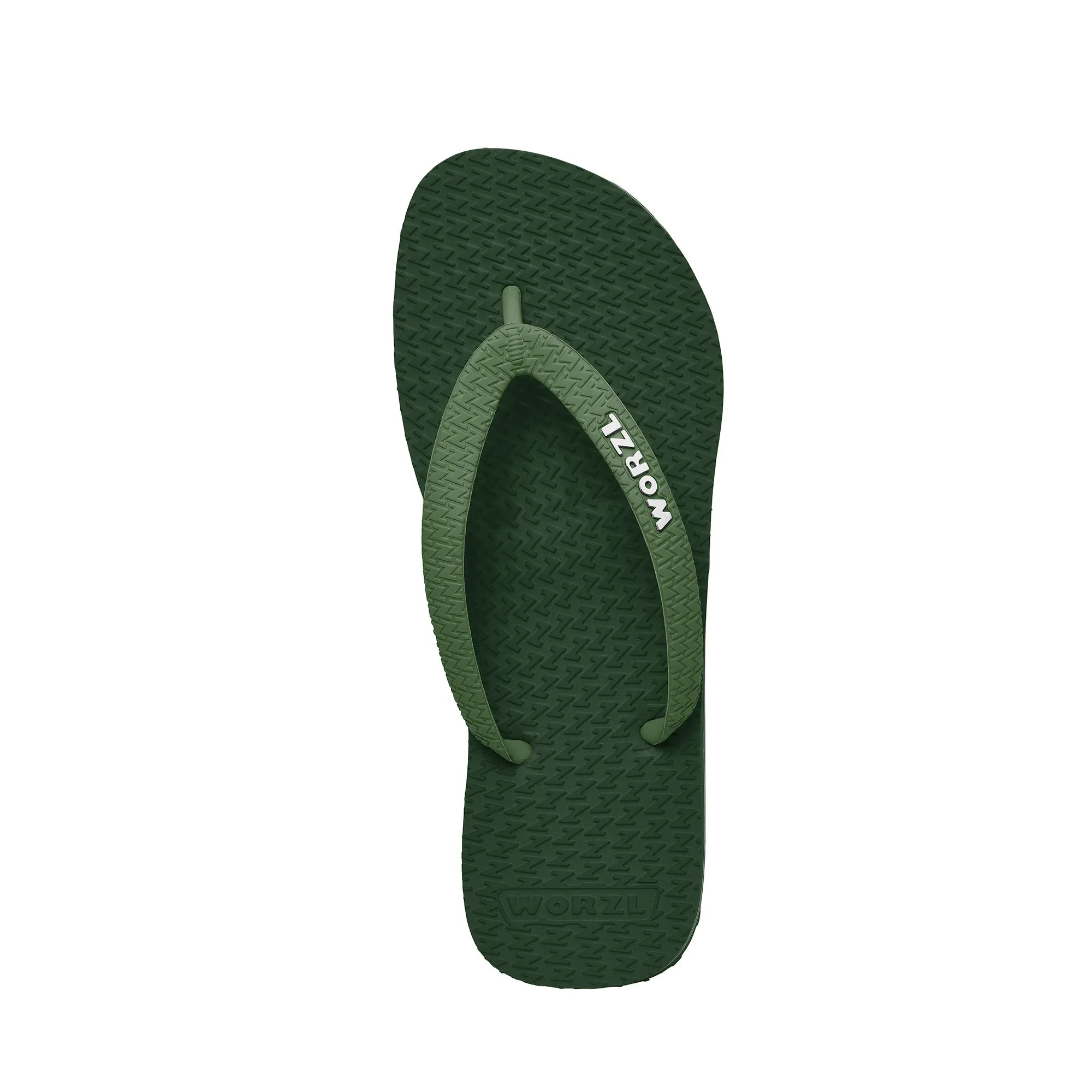 FOREST GREEN - Men's non plastic, biodegradable, rubber flip flops made in the UK.