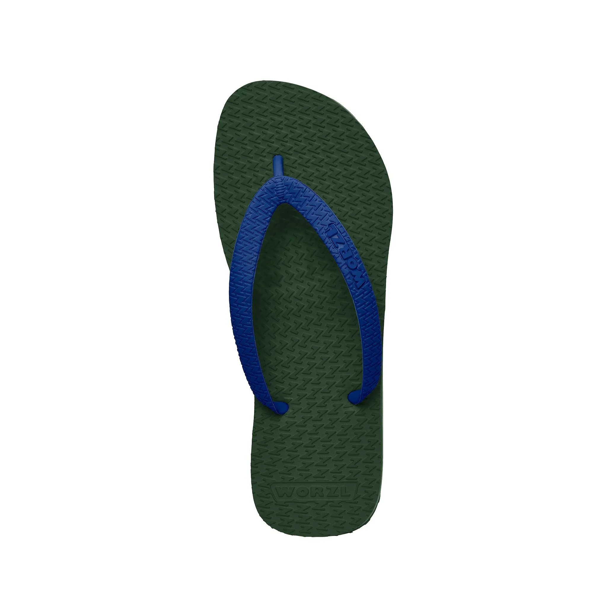 FOREST GREEN - Men's non plastic, biodegradable, rubber flip flops made in the UK.