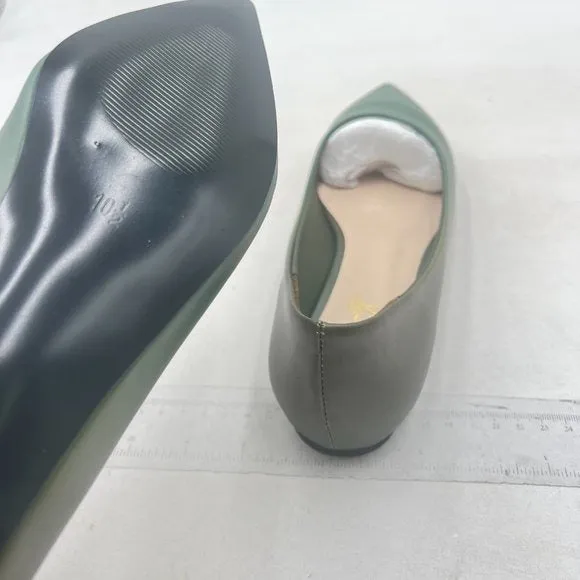 FOWT Green Comfortable Slip On Pointed Toe Flat Pumps Flats Daily Office Shoes