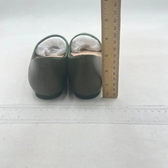 FOWT Green Comfortable Slip On Pointed Toe Flat Pumps Flats Daily Office Shoes