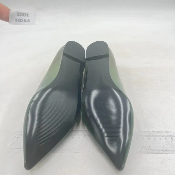 FOWT Green Comfortable Slip On Pointed Toe Flat Pumps Flats Daily Office Shoes