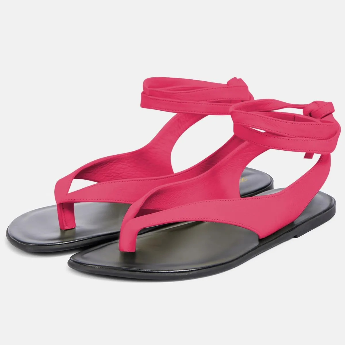 FOWT Women Split Round Toe Sandals Lace up Strappy Comfortable Flats Casual Summer Soft Flip Flop Shoes Size 4-16 US