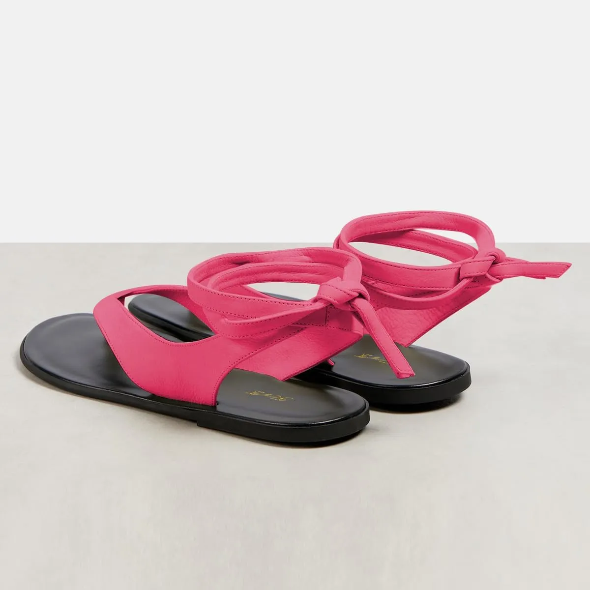 FOWT Women Split Round Toe Sandals Lace up Strappy Comfortable Flats Casual Summer Soft Flip Flop Shoes Size 4-16 US